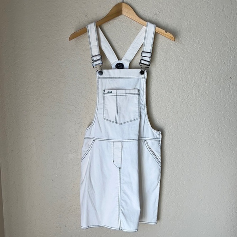 Le Tigre white corduroy overall dress